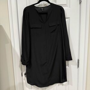 Black Long Sleeve Shift Dress